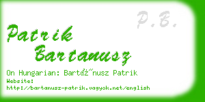 patrik bartanusz business card